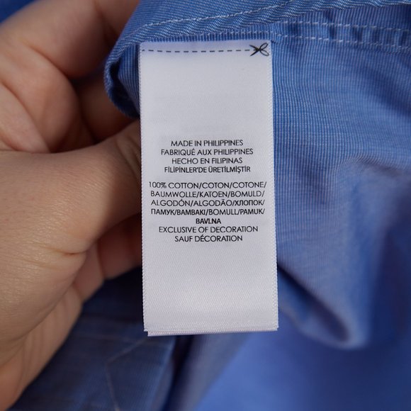 Ralph Lauren Cotton Blue Stretch Button Down Men's XL - Picture 6 of 7